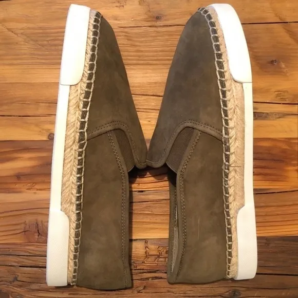 NIB Vince Camuto Suede Slip-On Sneaker Olive Khaki
