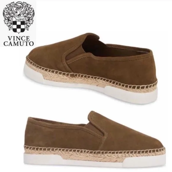 NIB Vince Camuto Suede Slip-On Sneaker Olive Khaki