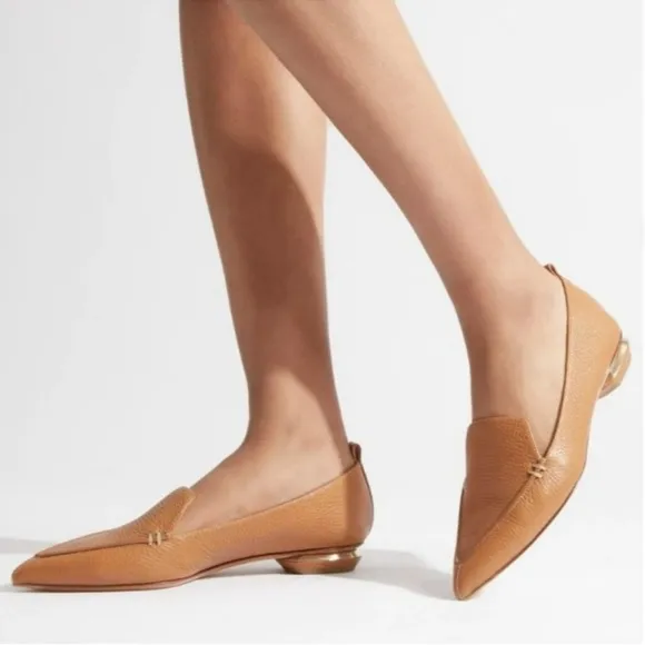 Nicholas Kirkwood Beya Suede Loafers Flats Camel Size 36
