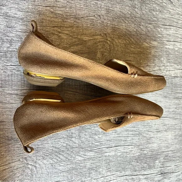 Nicholas Kirkwood Beya Suede Loafers Flats Camel Size 36