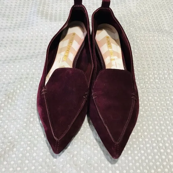 Nicholas kirkwood burgundy beja  suede flats