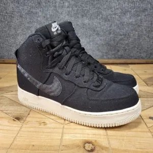 🔥 Nike Air Force 1 High Top Women’s SZ 8 Black White DZ3636-900 Sneakers Shoes