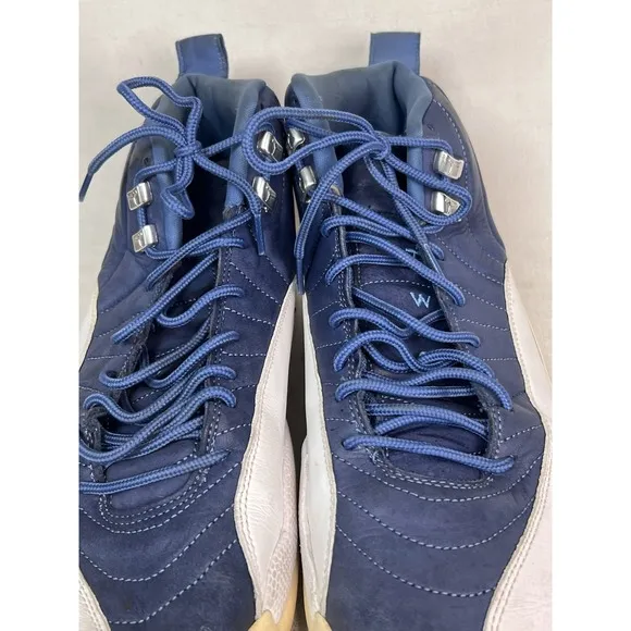 Nike Air Jordan 12 Retro Blue White Mens Size 13 Shoes Sneakers OG