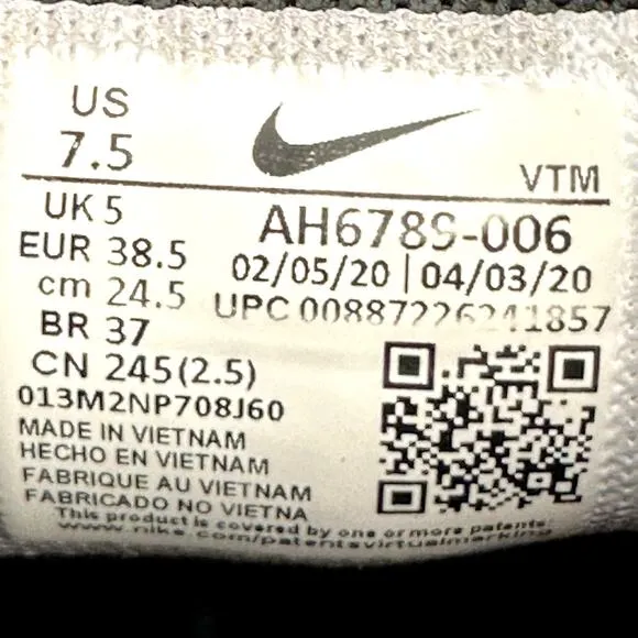 Nike Air Max 270 Triple Black Women's Size 7.5 Sneakers Shoes AH6789-006