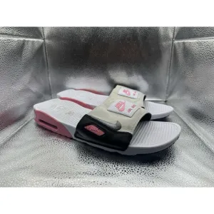 NIKE AIR MAX 90 SLIDES WHITE ROSE PINK SMOKE Sz 15 BQ4635 100 LIGHT INFRARED