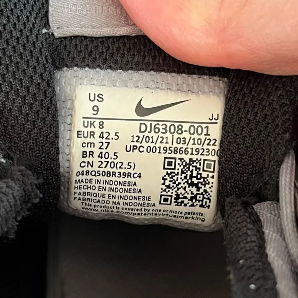 Nike Crater Impact SE Men's Sneakers Size 9 Lightweight Particle Grey Black