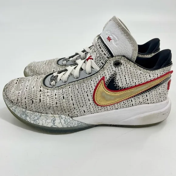 NIKE LEBRON 20 THE DEBUT Woven Knit Sneakers Unisex Youth 6.5 Athletic Shoes