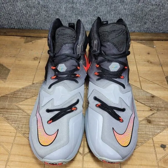 Nike LeBron 13 On Court , 2016 ~ Mens Size 11.5 Gray Black Basketball Sneakers