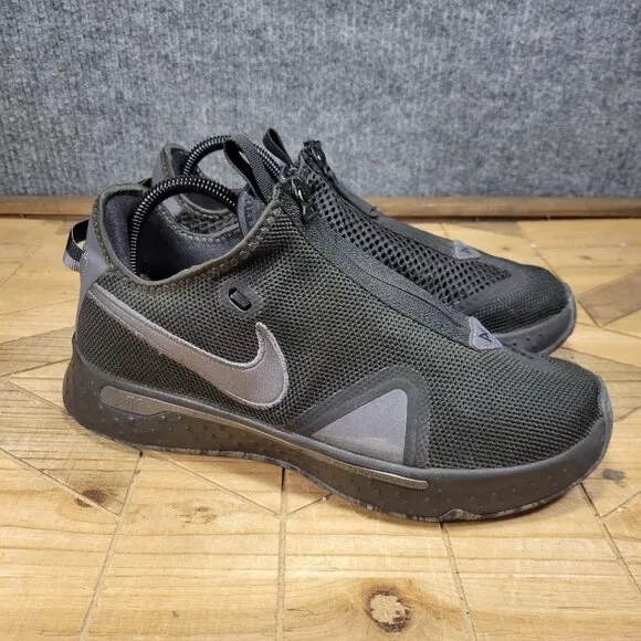 Nike PG 4 Men's Size 9 Basketball Shoes Black Gray Mid Top Trainer Sneakers