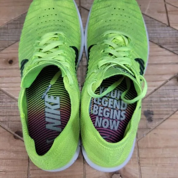 Nike Free RN Flyknit Womens 7 Volt Running Shoes Sneakers Olympic Medal Stand