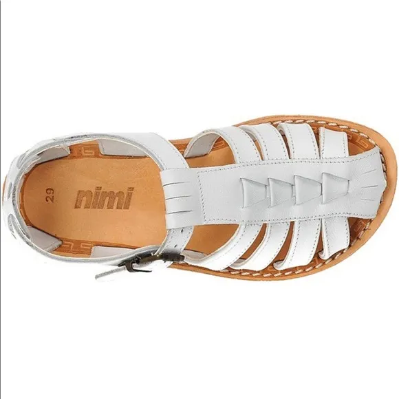 NIMI Leather Closed Toe Anatomic Sandals white 12