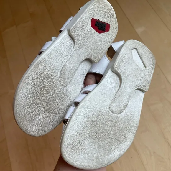 NIMI Leather Closed Toe Anatomic Sandals white 12