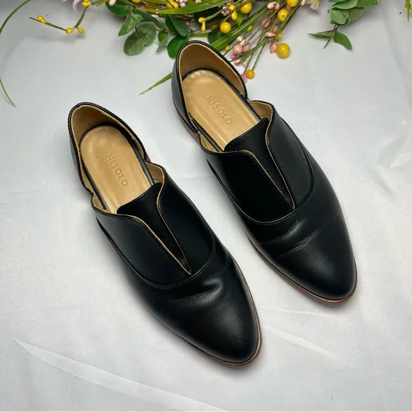 Nisolo Emma d'Orsay Black Loafers Size 6