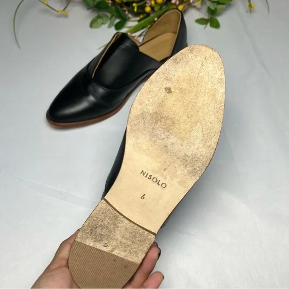 Nisolo Emma d'Orsay Black Loafers Size 6
