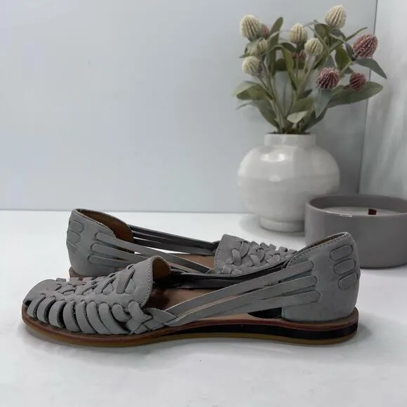 Nisolo Huarache Leather Sandals Leather Gray Women 7 NWOB Anthropologie