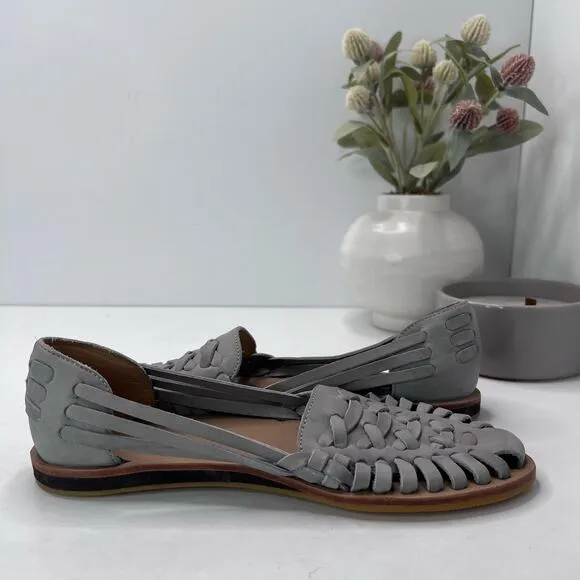 Nisolo Huarache Leather Sandals Leather Gray Women 7 NWOB Anthropologie