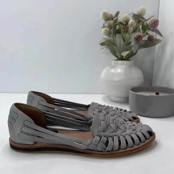 Nisolo Huarache Leather Sandals Leather Gray Women 7 NWOB Anthropologie