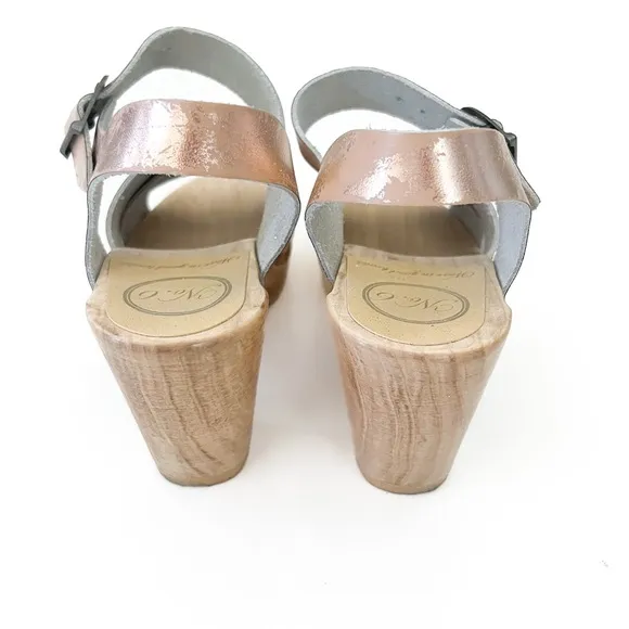 No. 6 Store Coco Cross Front Rose Gold Sandals Clogs