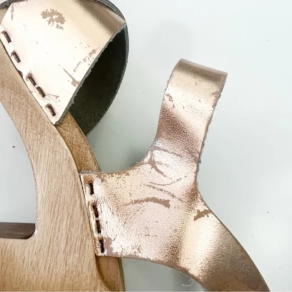 No. 6 Store Coco Cross Front Rose Gold Sandals Clogs