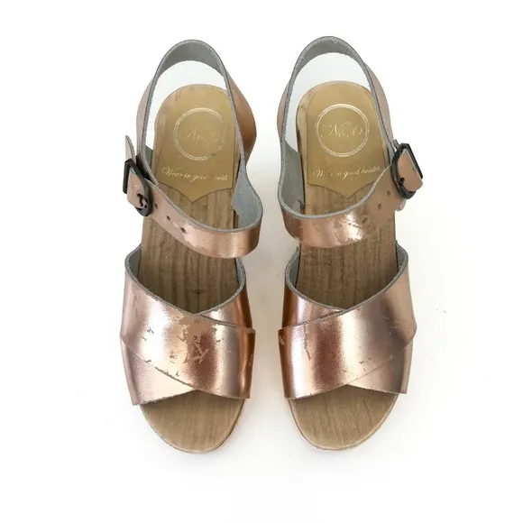 No. 6 Store Coco Cross Front Rose Gold Sandals Clogs