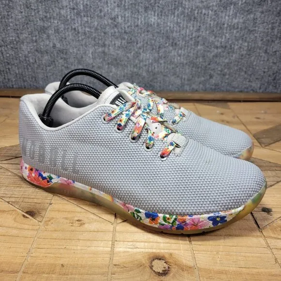 Nobull Impact Gray Daisy Floral Trainer Sneakers Athlete Shoes Mens 10.5