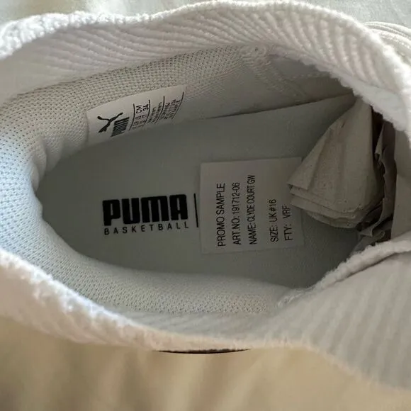 NTW Puma Clyde Court GW 1973 Basketball Sneakers White Woven, Size: 17