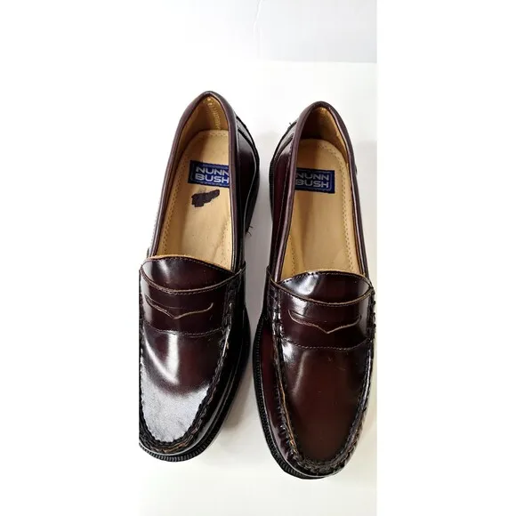 Nunn Bush Men’s Shoes 9.5M Brown Leather Penny  Loafer Dress Shoe Office Career