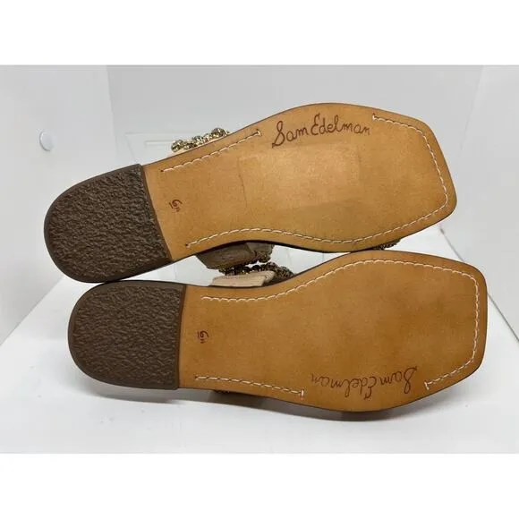 NWB New Sam Edelman Rhinestone Slides EZEL Sesame Suede 6.5 M $150.00 Bling