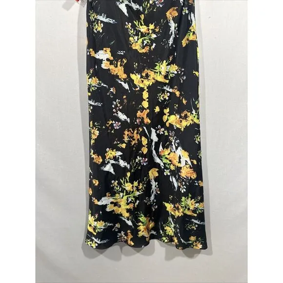 NWD IEENA MAC DUGGAL [ 0 ]‎ 55630 Floral Draped One Shoulder Midi Dress #6329