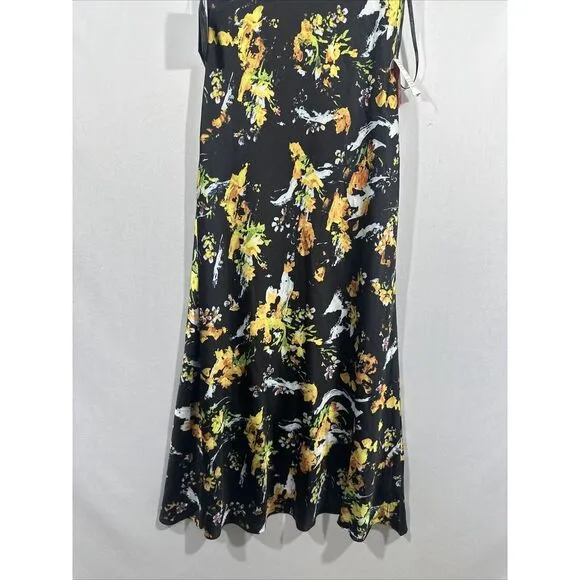 NWD IEENA MAC DUGGAL [ 0 ]‎ 55630 Floral Draped One Shoulder Midi Dress #6329