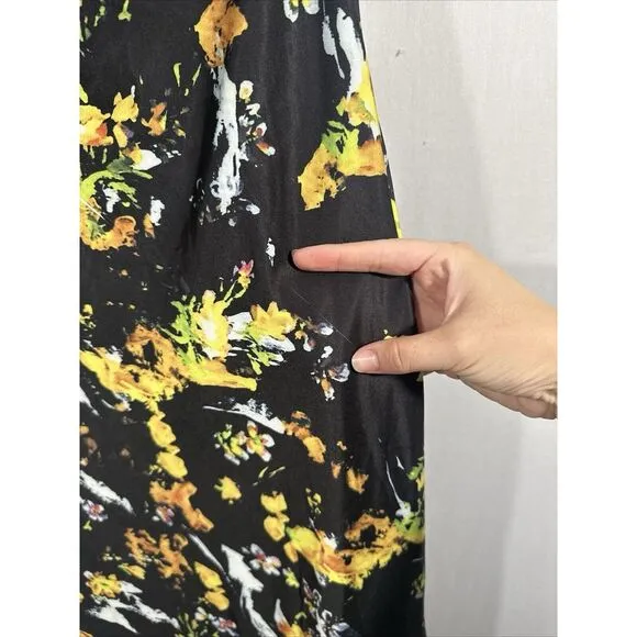 NWD IEENA MAC DUGGAL [ 0 ]‎ 55630 Floral Draped One Shoulder Midi Dress #6329
