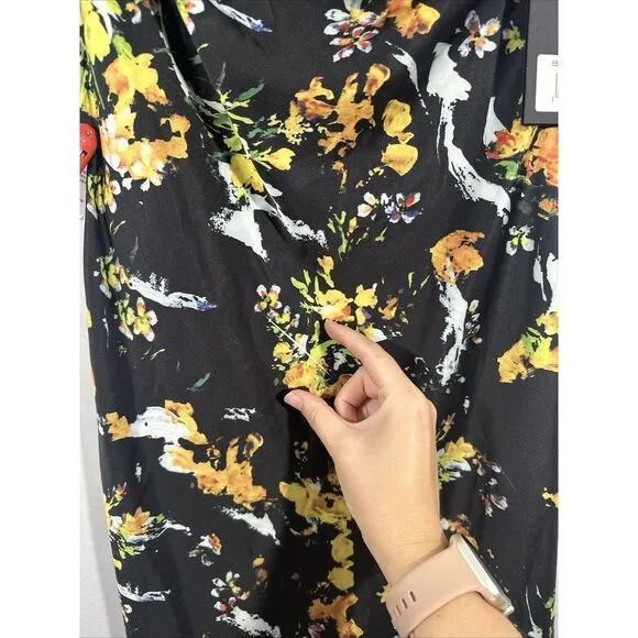 NWD IEENA MAC DUGGAL [ 0 ]‎ 55630 Floral Draped One Shoulder Midi Dress #6329