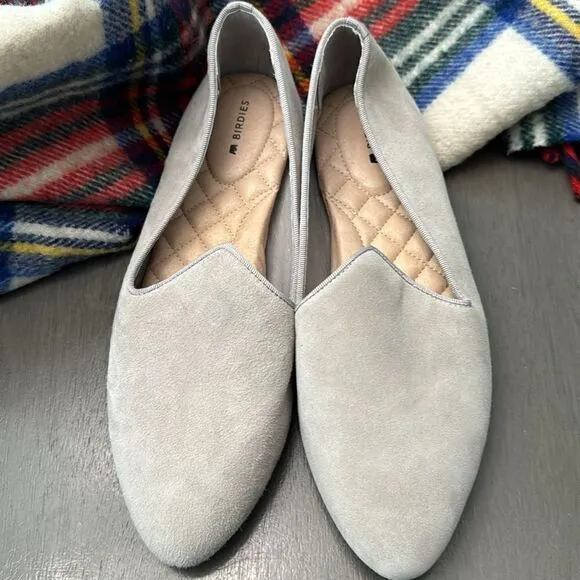 NWOB Birdies The Heron Taupe/greige ballet flats suede size 9