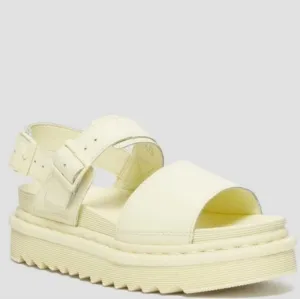 NWOB Dr Martens Women's 8 Voss Light Yellow Sandals Monochrome Chunky Strappy