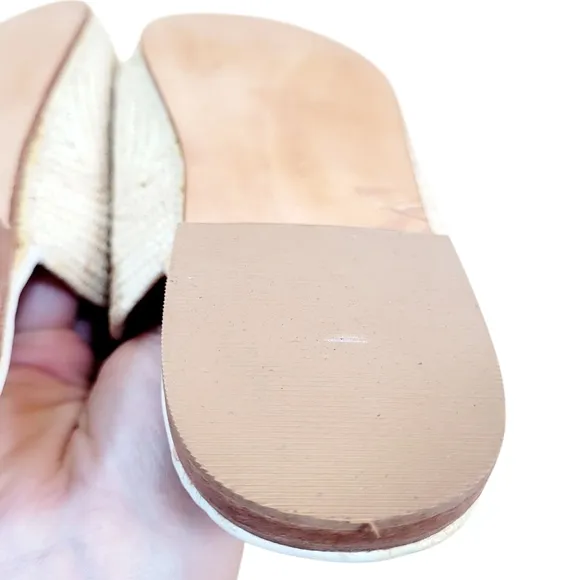 NWOB EMERSON FRY Natural Moroccan Woven Raffia Slides Mules Shoes Size 9