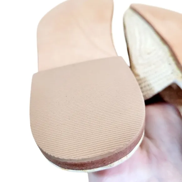 NWOB EMERSON FRY Natural Moroccan Woven Raffia Slides Mules Shoes Size 9
