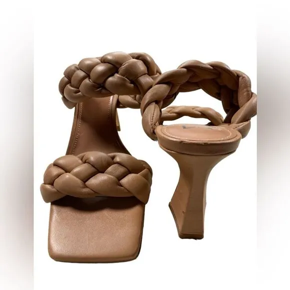 NWOB - Marc Fisher Women’s Hammy Braided High Heel Chunky Slide Sandals - Size 8