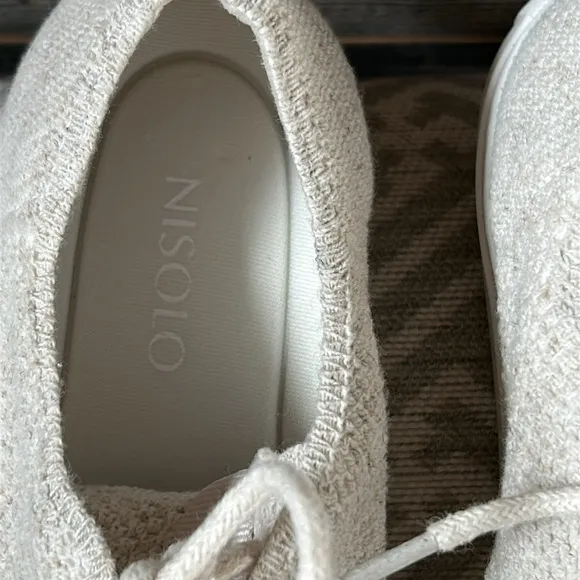 NWOB Nisolo Eco Knit Casual Lace-Up Sneakers in Oatmeal Size 9