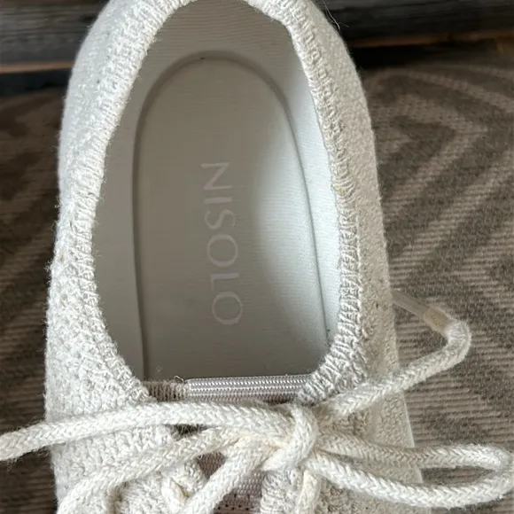 NWOB Nisolo Eco Knit Casual Lace-Up Sneakers in Oatmeal Size 9