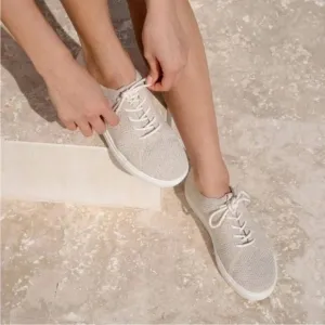 NWOB Nisolo Eco Knit Casual Lace-Up Sneakers in Oatmeal Size 9