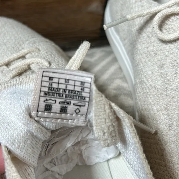 NWOB Nisolo Eco Knit Casual Lace-Up Sneakers in Oatmeal Size 9