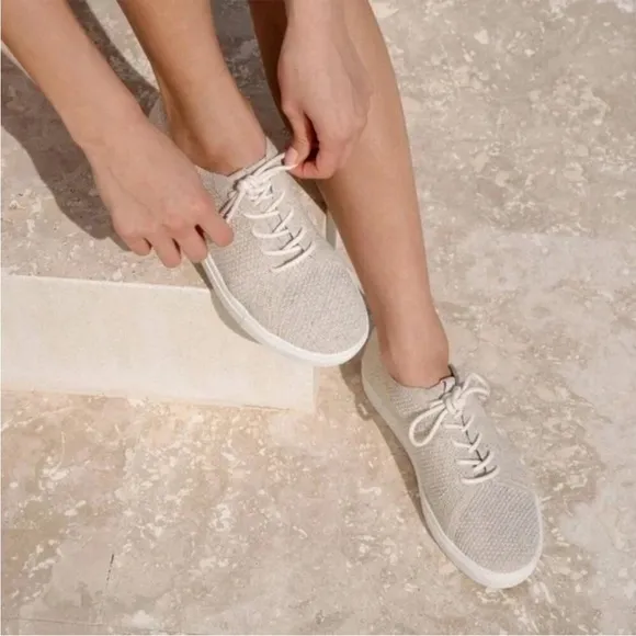 NWOB Nisolo Eco Knit Casual Lace-Up Sneakers in Oatmeal Size 9