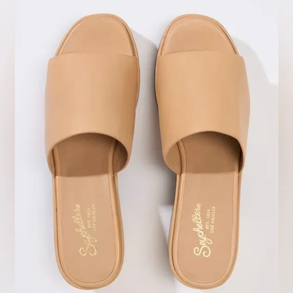 NWOB SEYCHELLES LEATHER PLATFORM SANDALS IN NUDE SIZE 9
