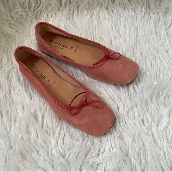 NWOB! Pettegola suede leather bow ballet flats 7