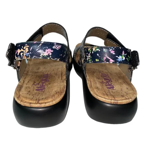 NWOT Alegria by PG Lite Bailee Leather Floral Adjustable Sandals Size 38