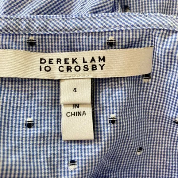 NWOT Derek Lam Crosby 10 Gingham Embroidered Dress