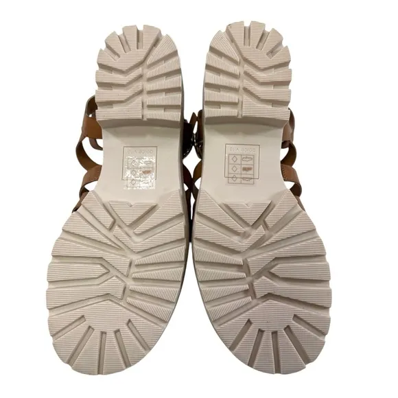NWOT Dolce Vita Lillia Lug Sole Caged Platform Sandals in Cognac Size 9M