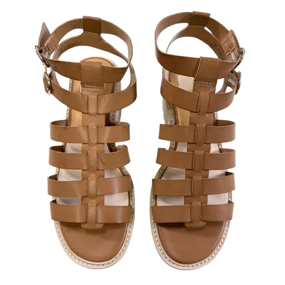 NWOT Dolce Vita Lillia Lug Sole Caged Platform Sandals in Cognac Size 9M