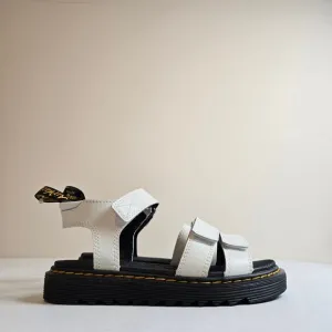 NWOT Dr. Martens Junior Klaire White Leather Strap Sandals Size 3 US Air Wair