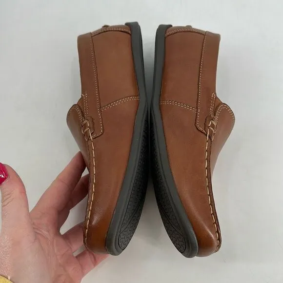 NWOT Florsheim Jasper Venetian Jr Boys Leather Moc Toe Loafers Saddle Tan Sz 6W